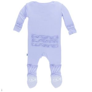 Kickee Pants Pajamas - Kickee Pants basic muffin ruffle footie in lilac Kickee Pants Pajamas - Kickee Pants basic muffin ruffle footie in lilac